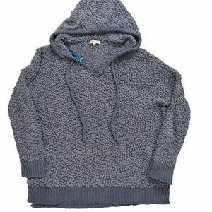 Miracle USA Blue hoodie with textured speckled pattern